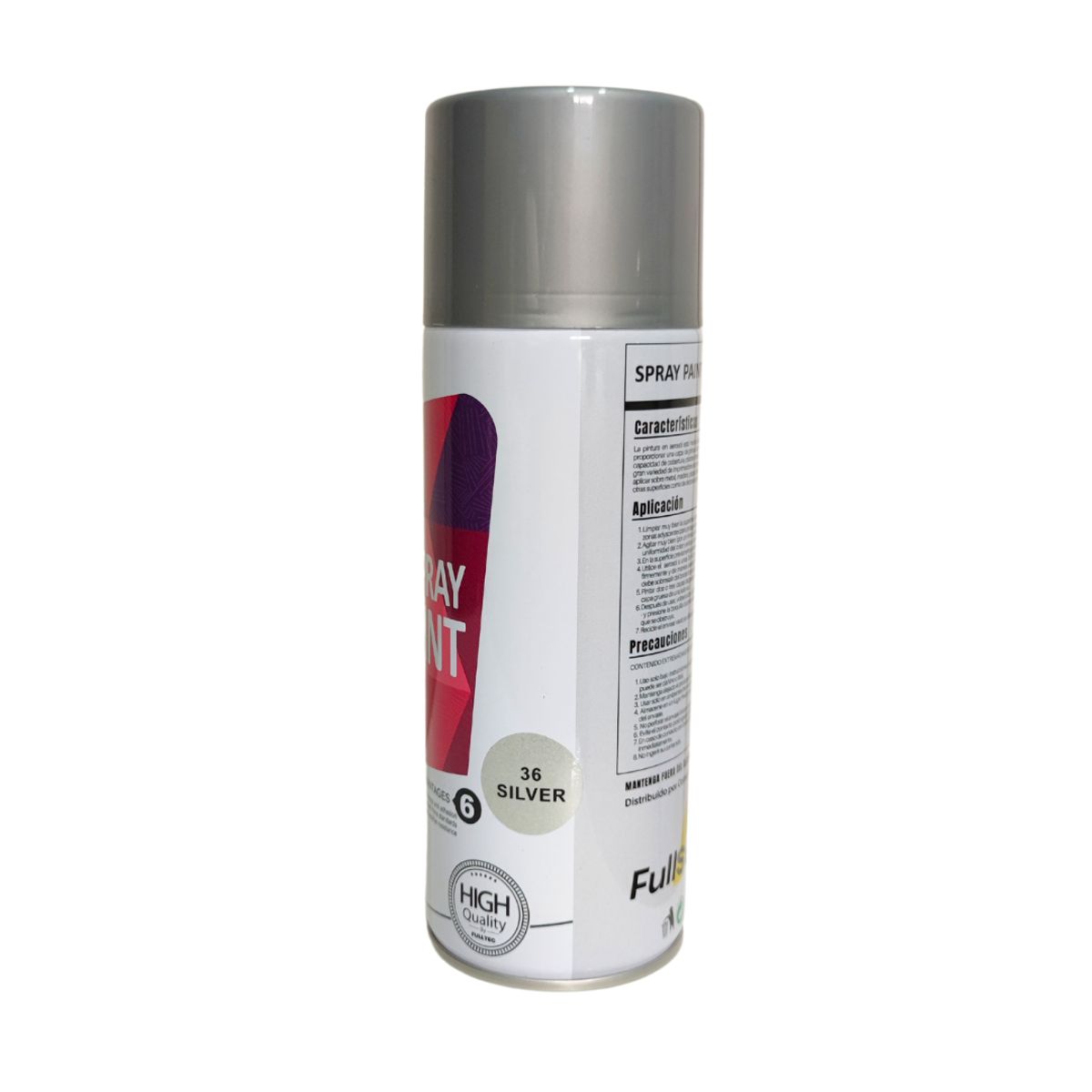 FULLTEC - Pintura Spray Uso General Plata Silver 400ml Fulltec