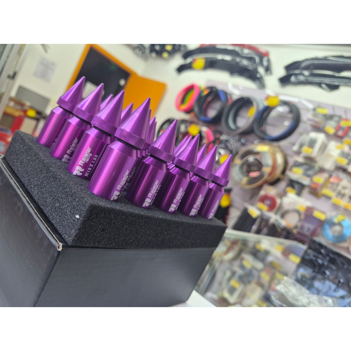 GENERICO - Set kit de tuercas Raistar para llantas de auto punta de bala 20 piezas M12X1.25