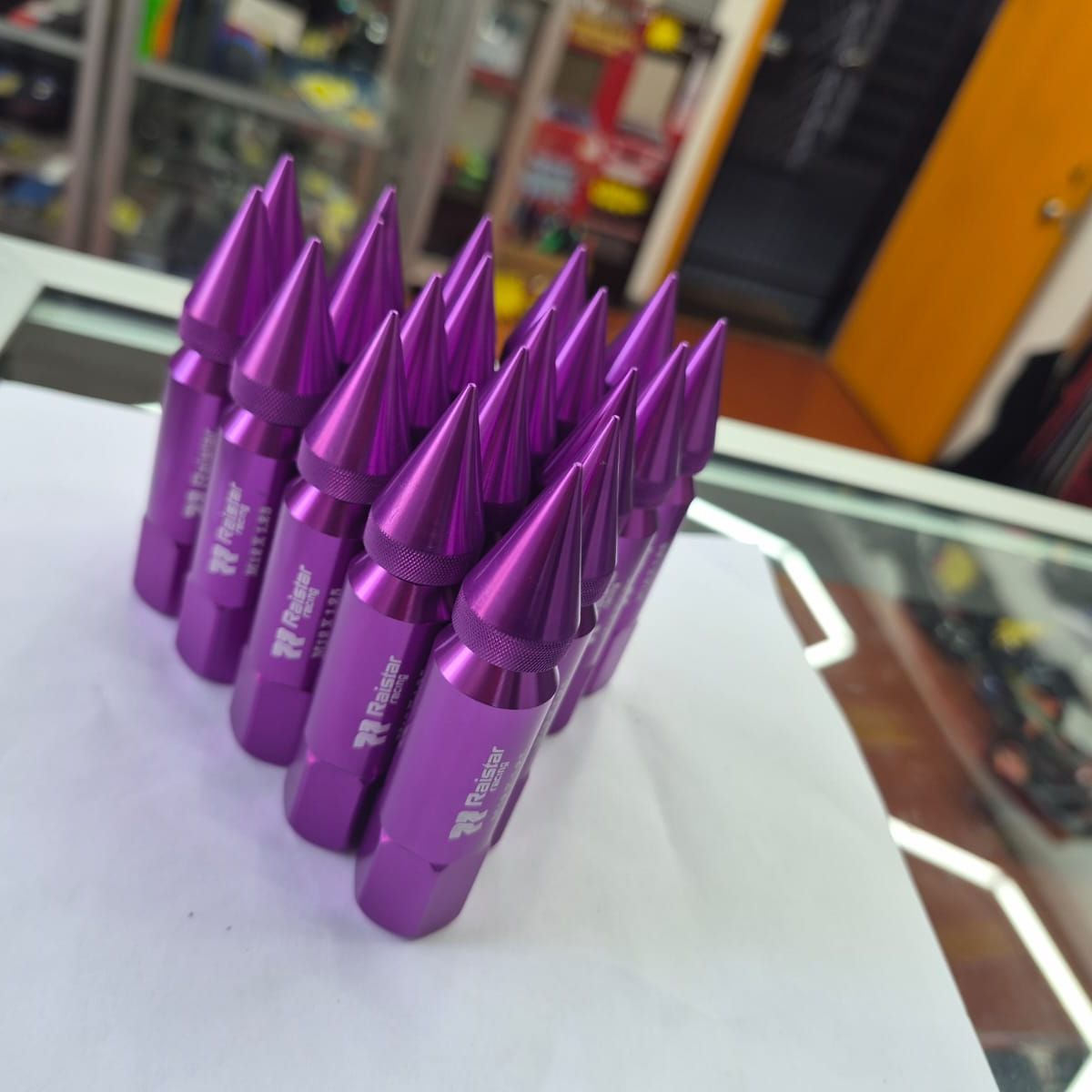 GENERICO - Set kit de tuercas Raistar para llantas de auto punta de bala 20 piezas M12X1.25