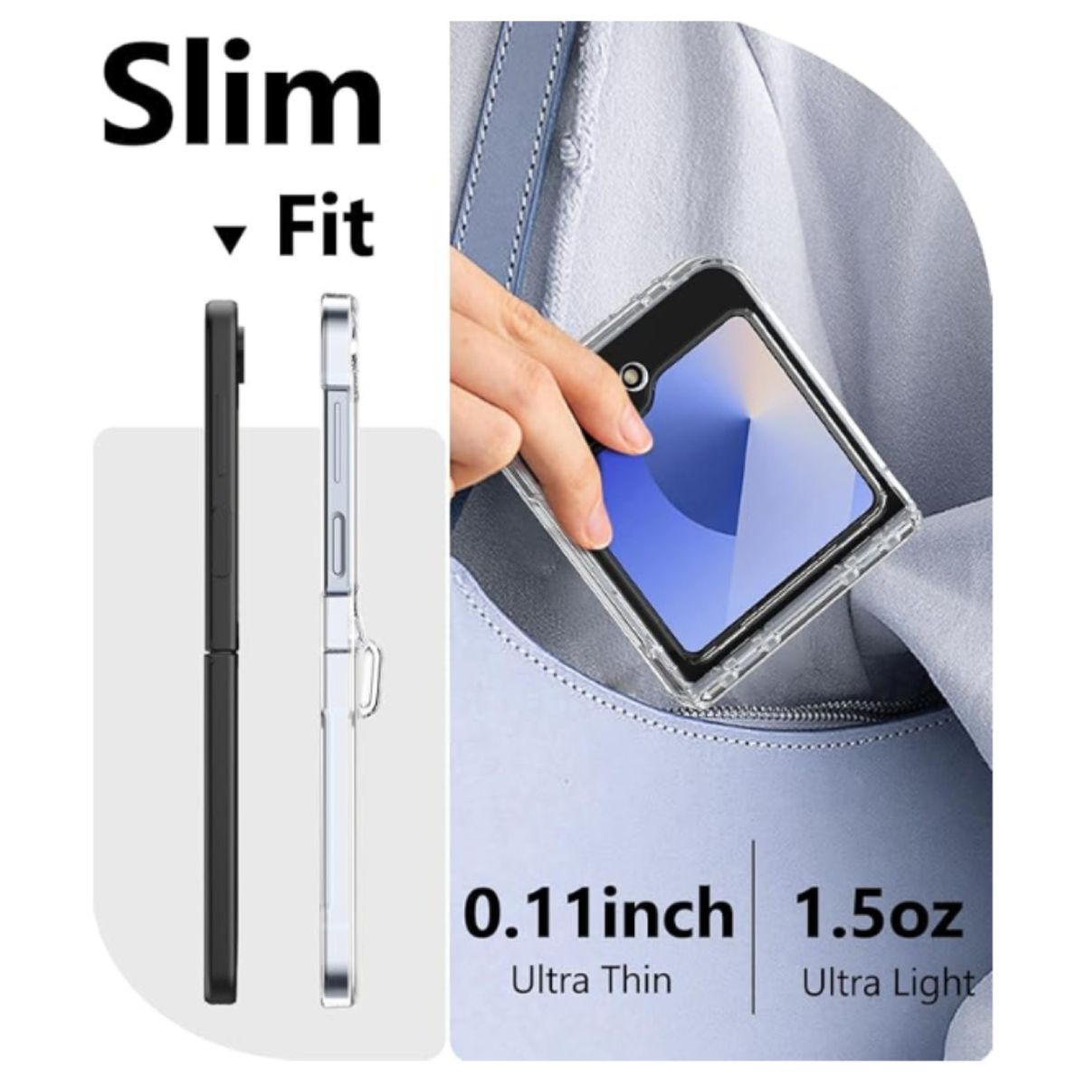 GENERICO - Carcasa Para Samsung Z Flip 7 FE Transparente Con Bisagra