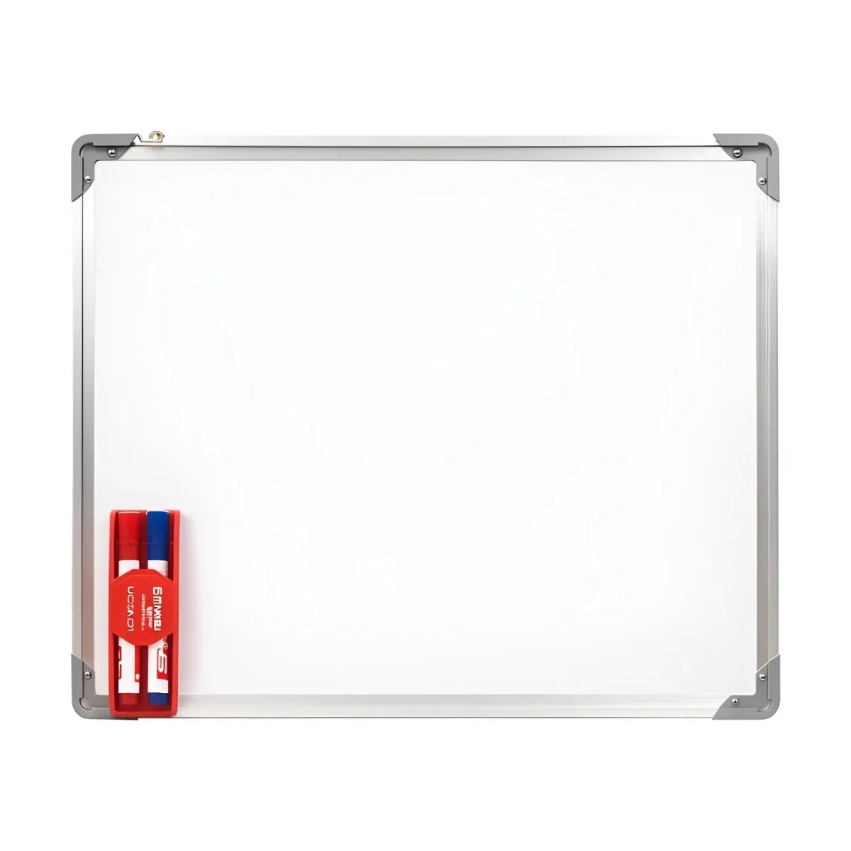 GENERICO - Pizarra Acrílica Blanca con Marco Aluminio + Set Plumones y Borrador 45x60cm