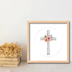 LAFANTINA - CUADRO RELIGIOSO COMUNION O BAUTIZO CRUZ Y ORACIÓN