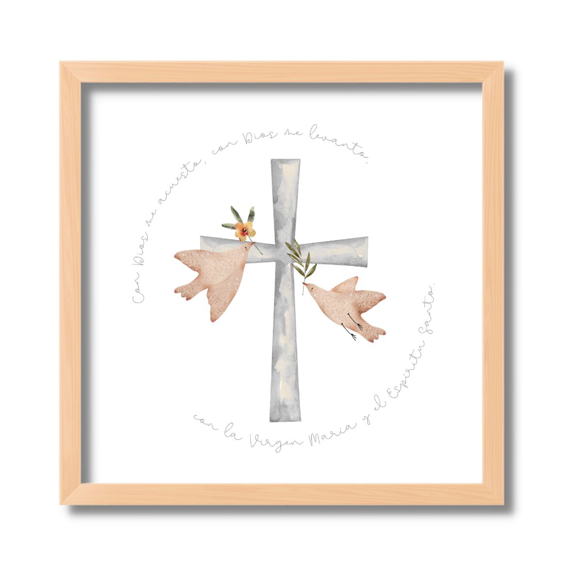 LAFANTINA - CUADRO RELIGIOSO BAUTIZO O COMUNIÓN CRUZ Y ORACIÓN