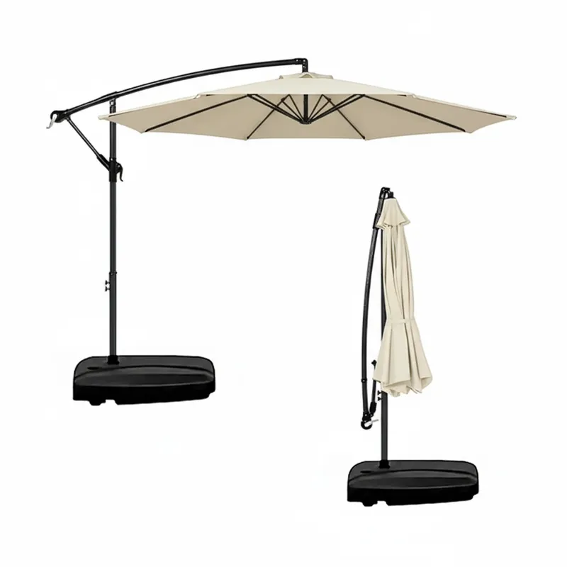 CASA BELLA - TOLDO QUITASOL MAS BASE SOMBRILLA LATERAL REGULABLE 3 METROS TONO OFF WHITE