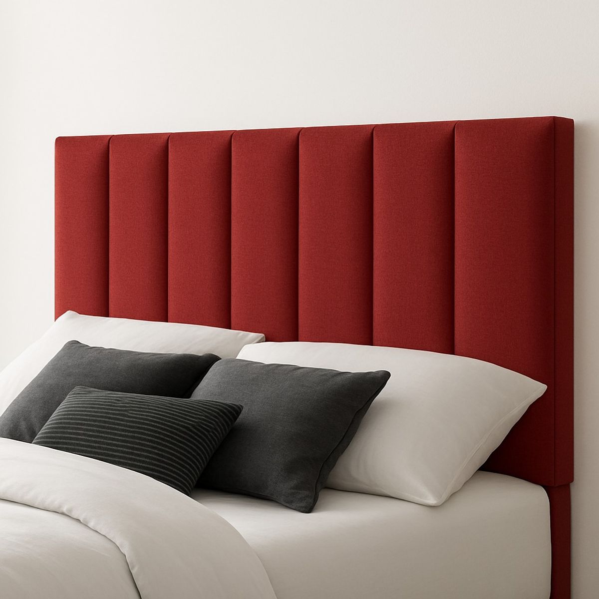 GENERICO - Respaldo De Cama 1.5 Plazas Turín Rojo Lino