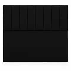 GENERICO - Respaldo De Cama 1.5 Plazas Turín Negro Lino