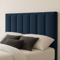 Respaldo De Cama 1.5 Plazas Turín Azul Lino