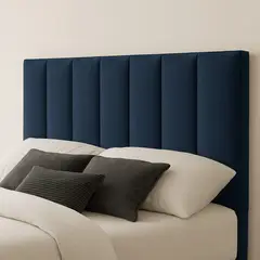 GENERICO - Respaldo De Cama 1.5 Plazas Turín Azul Lino