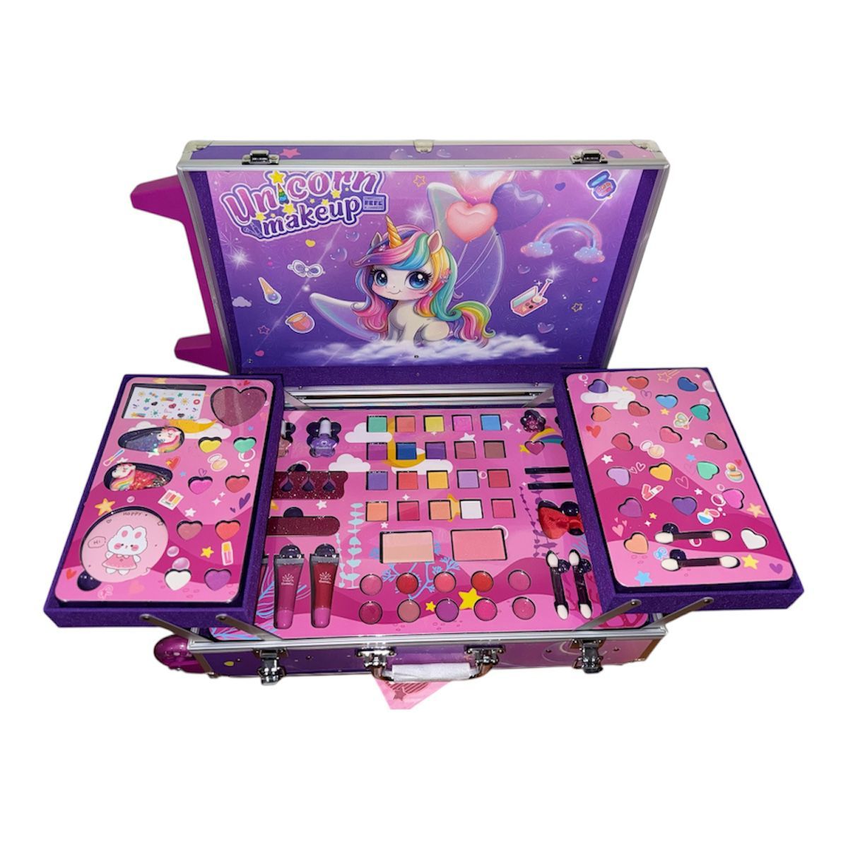 GENERICO - Maleta De maquillajes Con Rueda Infantil Para Niñas Unicornio Morado