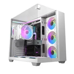 undefined - Gabinete DarkFlash TH285 ATX Triple Vidrio 7 Fans A-rgb Incluidos - Blanco