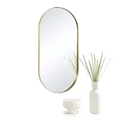 GENERICO - Espejo decorativo Organización Ovalado Dorado 40cmx60cm