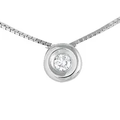 FIGAL ALTA JOYERIA - Collar Oro Blanco Diamante Mujer