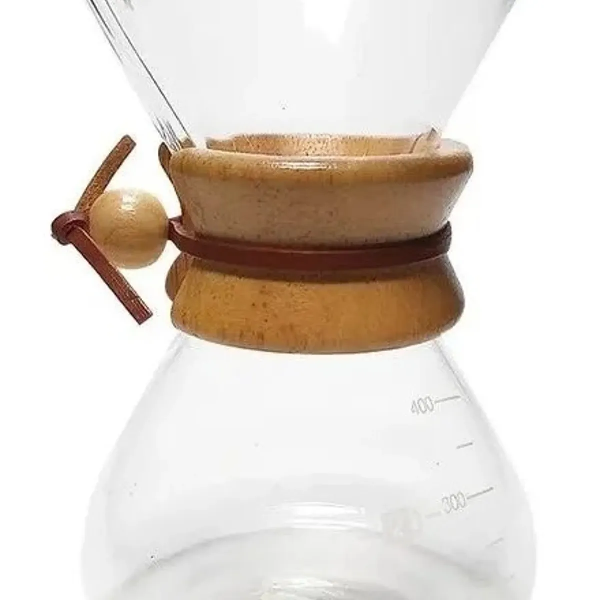 GENERICO - Cafetera Por Goteo 400 Ml Vidrio - Cuero Y Madera