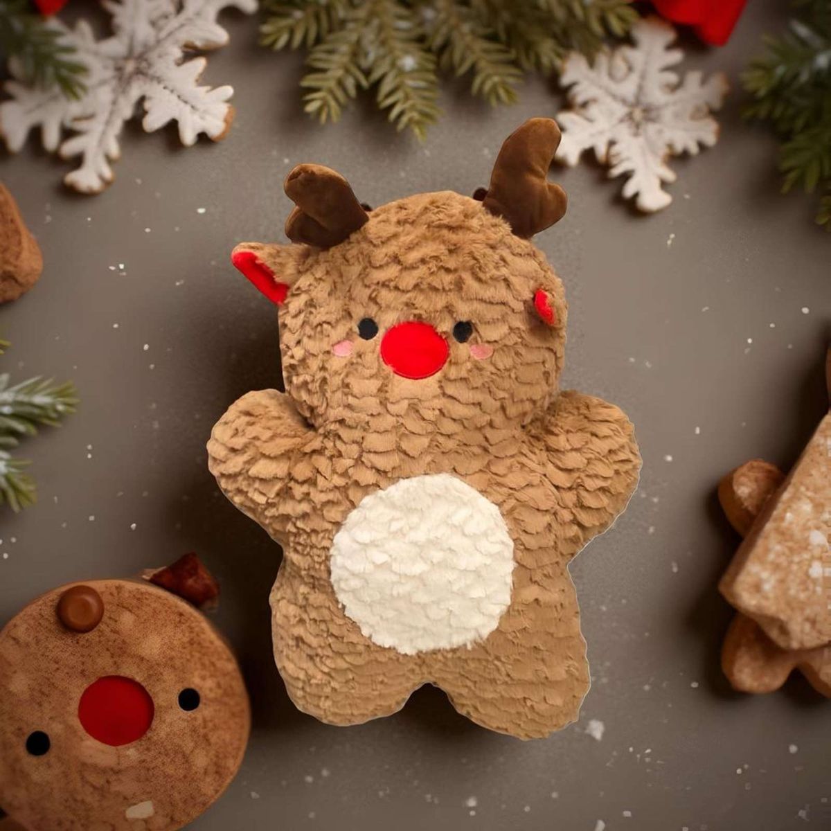 GENERICO - COJÍN DECORATIVO NAVIDEÑO DISEÑO RENO