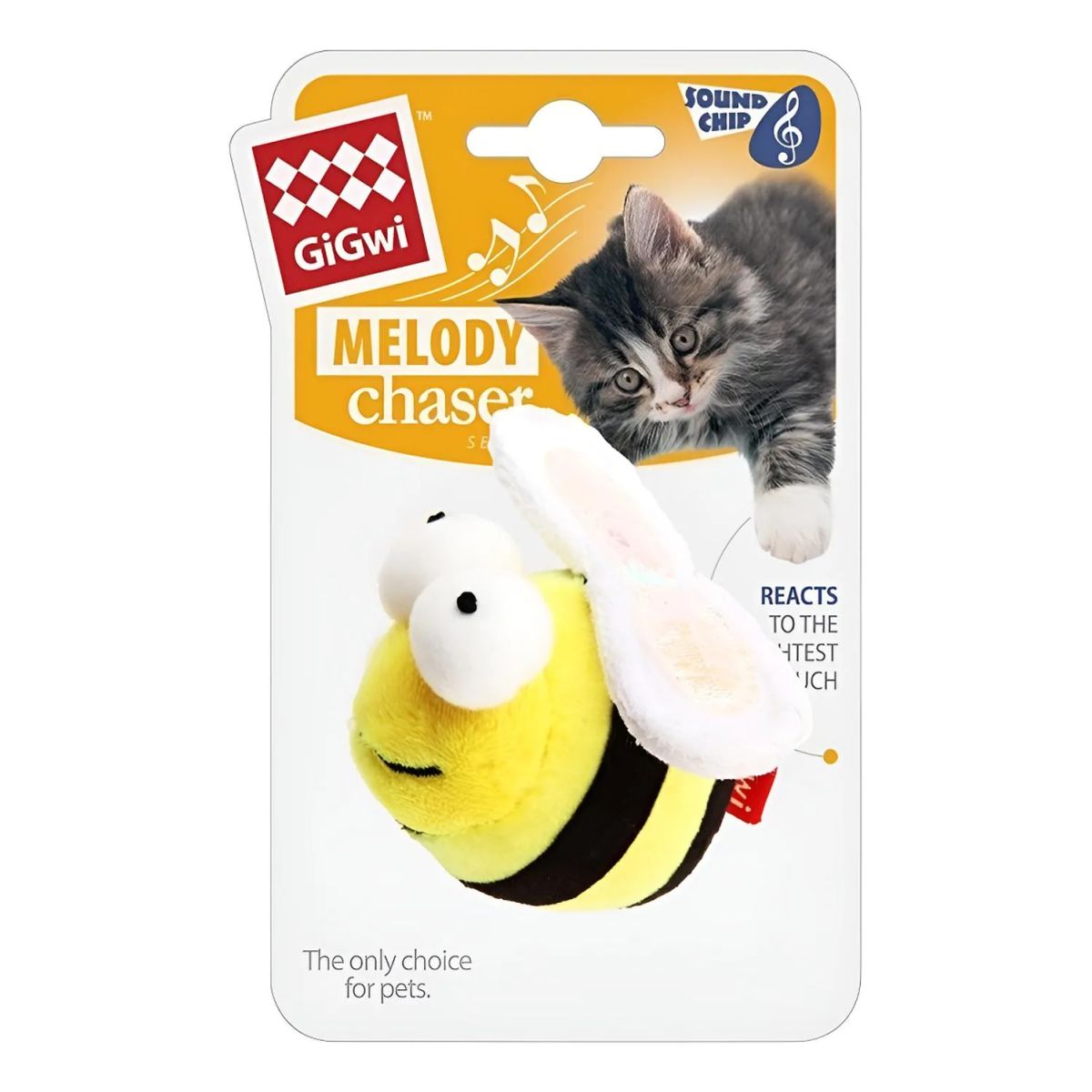 GIGWI - Juguete Interactivo Para Mascotas Gatos Melody Chaser Gigwi - Amarillo