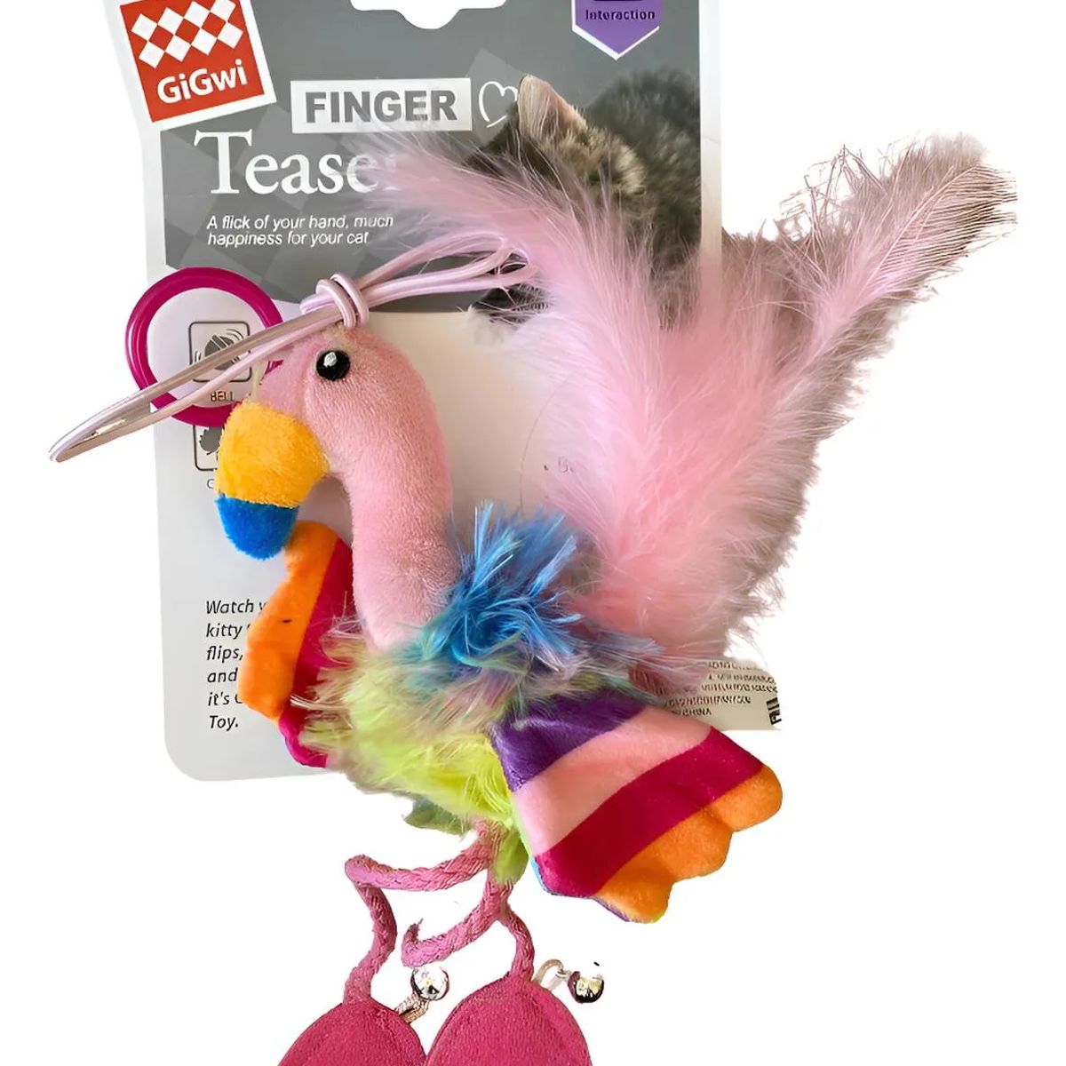GIGWI - Juguete Para Mascota Gato Finger Ring Con Catnip Gigwi Rosa