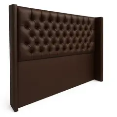 GENERICO - Respaldo Verona Ecocuero Cafe Oscuro con Brazos Laterales – 2 Plazas