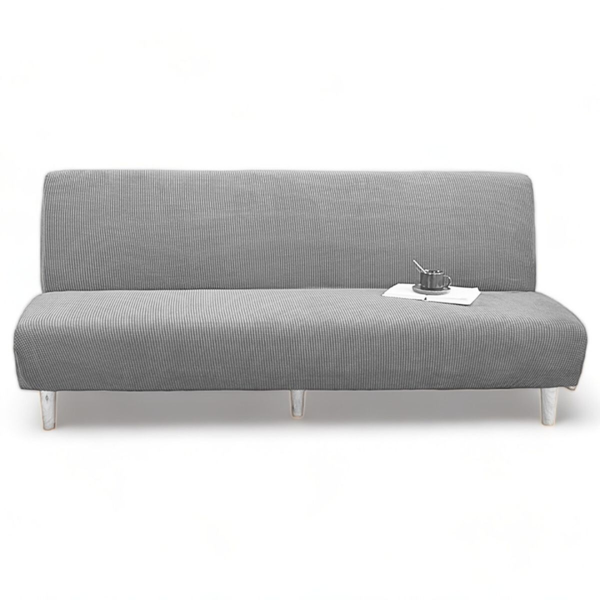 GENERICO - Funda Cubre Futon Cuadrille Elasticada Tela Gruesa Colores - Gris