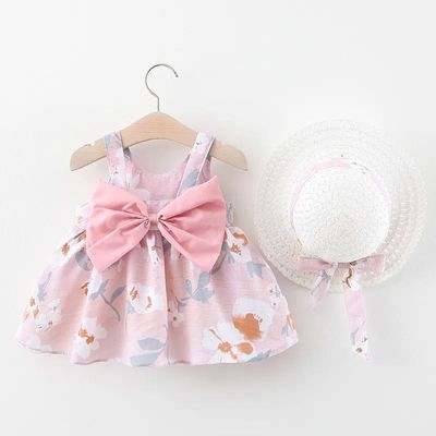 Imagen 2 del producto Set vestido de Flor para niñas con sombrero talla 2 a 3