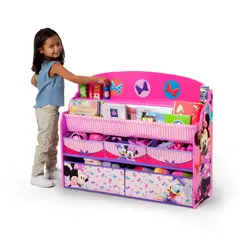 DELTA CHILDREN - Organizador de libros y juguetes Deluxe Minnie Mouse Disney - 5 contenedores