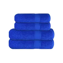 CHITECO - Pack 4 Toallas (By Lourdes) Algodón 400g Baño & Manos Azul