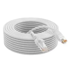 GENERICO - Cable de Red 10 Metros Ethernet Cat 6 Rj45 Lan Blanco 10/100/1000 Mbps