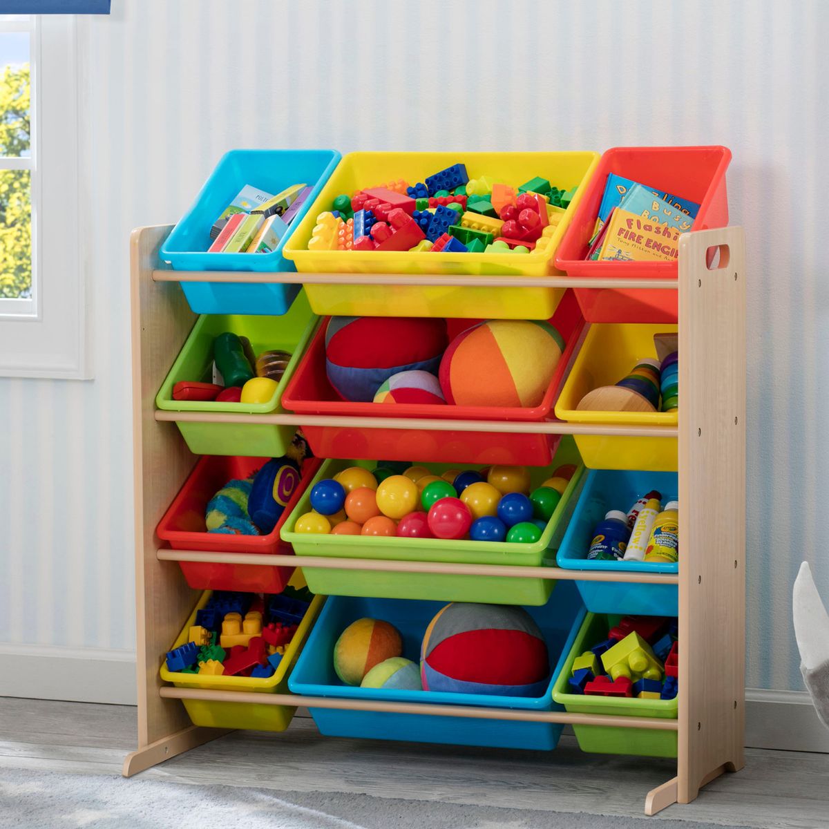 DELTA CHILDREN - Organizador infantil de 12 contenedores de plástico multicolor Delta Children