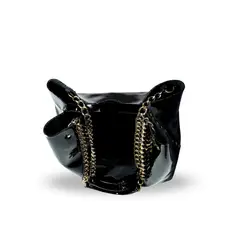 JARDIN DEL ESTE - Cartera de cuero Negra Amapola MIDI