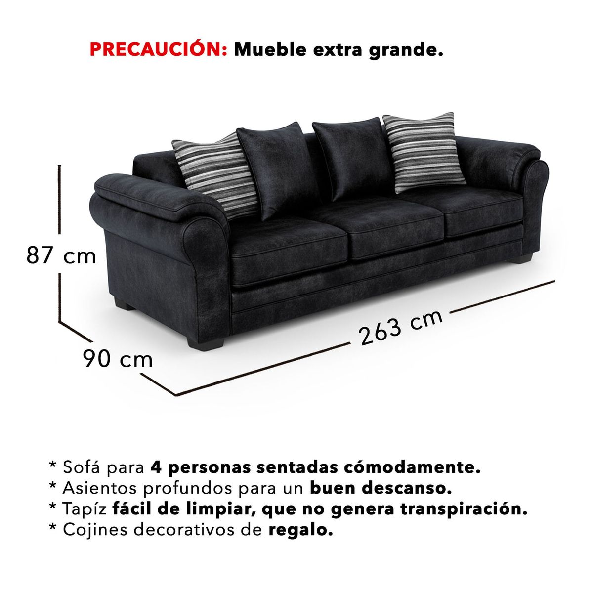 AMERICA DECORA - Living 7 Cuerpos 4+3 XL Versión Premium Grandón Envejecido