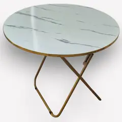 GENERICO - Mesa Plegable Redonda 80 x 80 Acabado Marmol