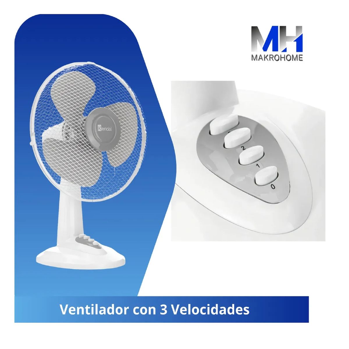 KENDAL - Ventilador Mesa Kendal Sobremesa Silencioso Kf-12d Oscilante