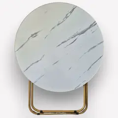 GENERICO - Mesa Plegable Redonda 80 x 80 Acabado Marmol