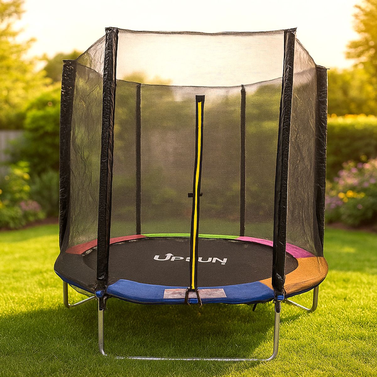 GENERICO - Cama Elástica 3,05 Mts Colores UpFun Malla Seguridad Escalera10ft