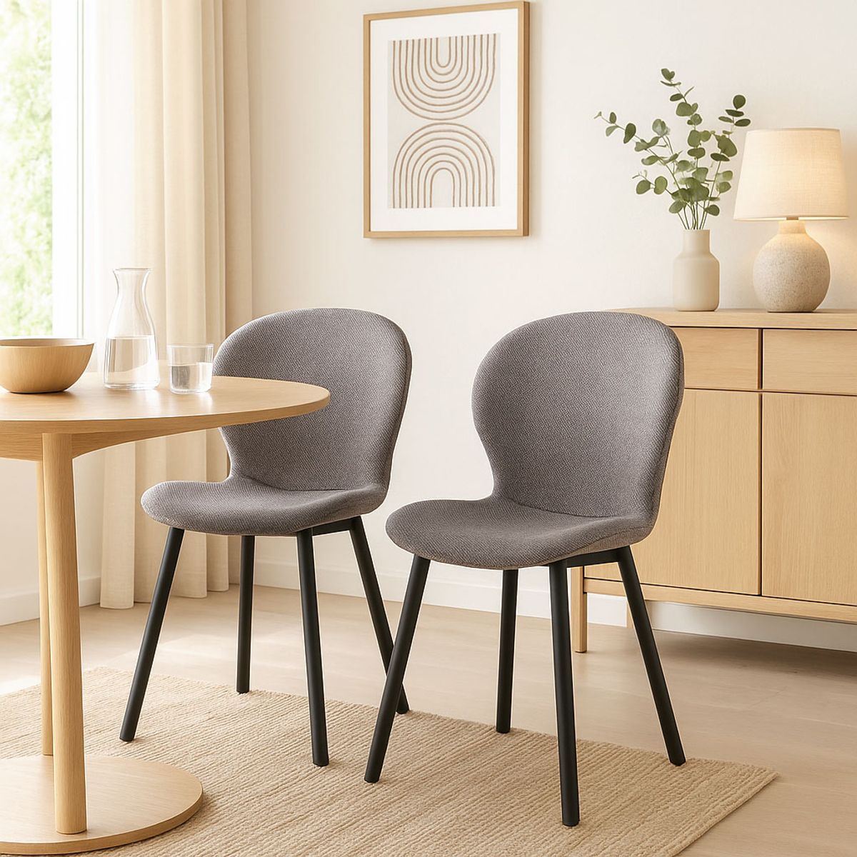 MIRKELA - Sillas Allegra Gris Terra Set x2