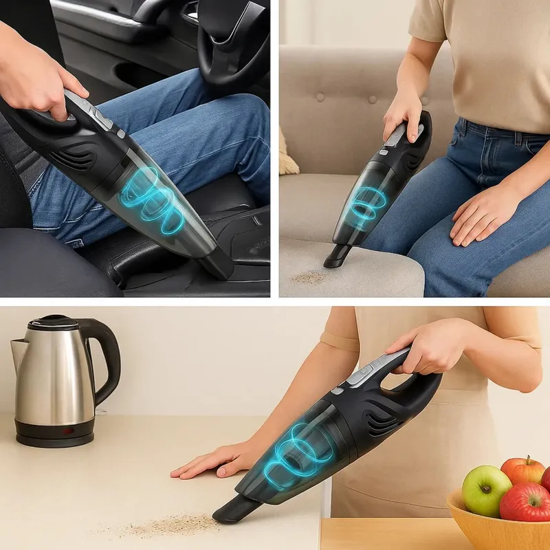 MOVI - Mini Aspiradora Inalámbrica Recargable de Mano - Tu Auto y Casa Siempre Impecables