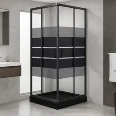 JOYTEK - Shower Recto Style Negro 80x80x198cm Incluye Receptáculo