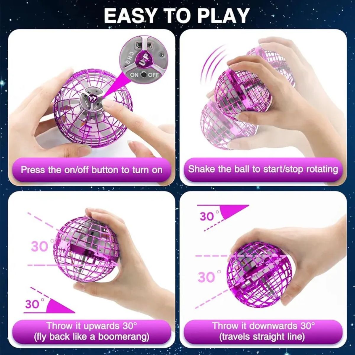 GENERICO - Pelota Voladora Flying Spinner Luces Juguete