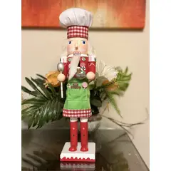 GENERICO - CASCANUECES MADERA CHEF DULCE NAVIDAD 38 CM -