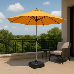 SPACE HOME - Quitasol con base reforzada 2,7 metros tela UV color beige