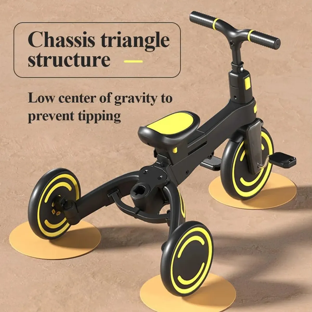 EVERSO - Triciclo Balance Plegable 9 En 1 Infantil Con Techo Y Barra