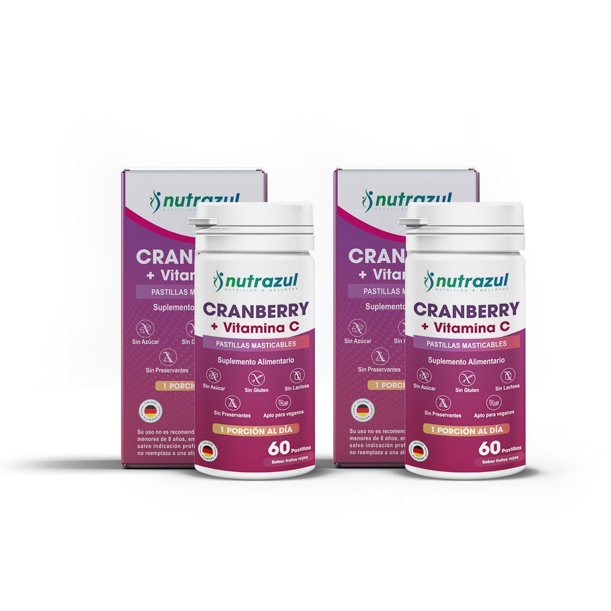 NUTRAZUL - Cranberry + Vitamina C - Pack 2 unidades