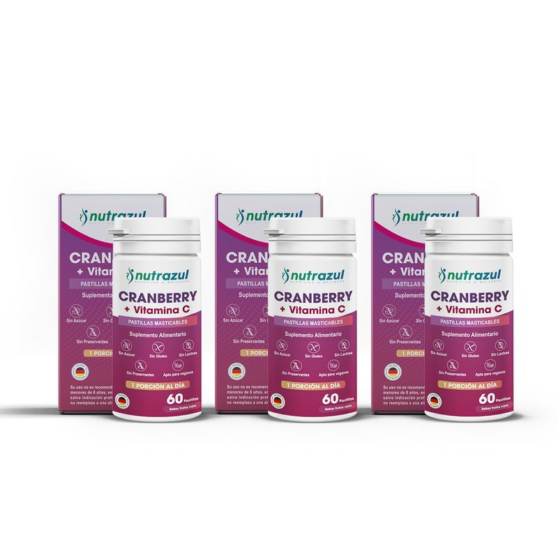 NUTRAZUL - Cranberry + Vitamina C - Pack 3 unidades