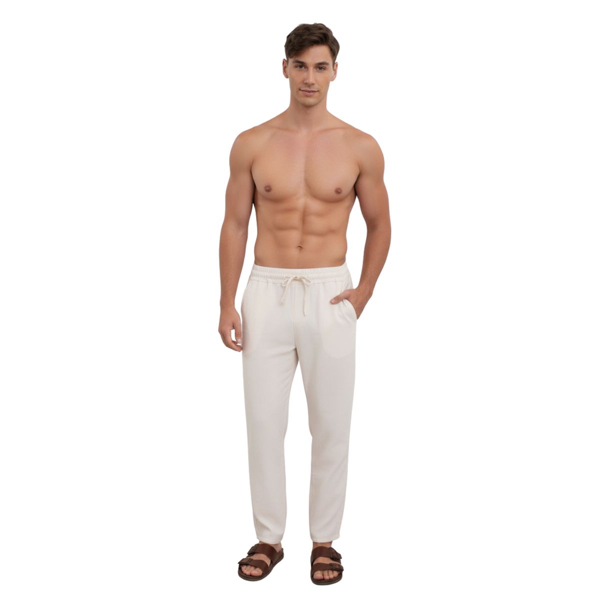 D'JOE - Pantalon Lino Hombre Verano Otawa