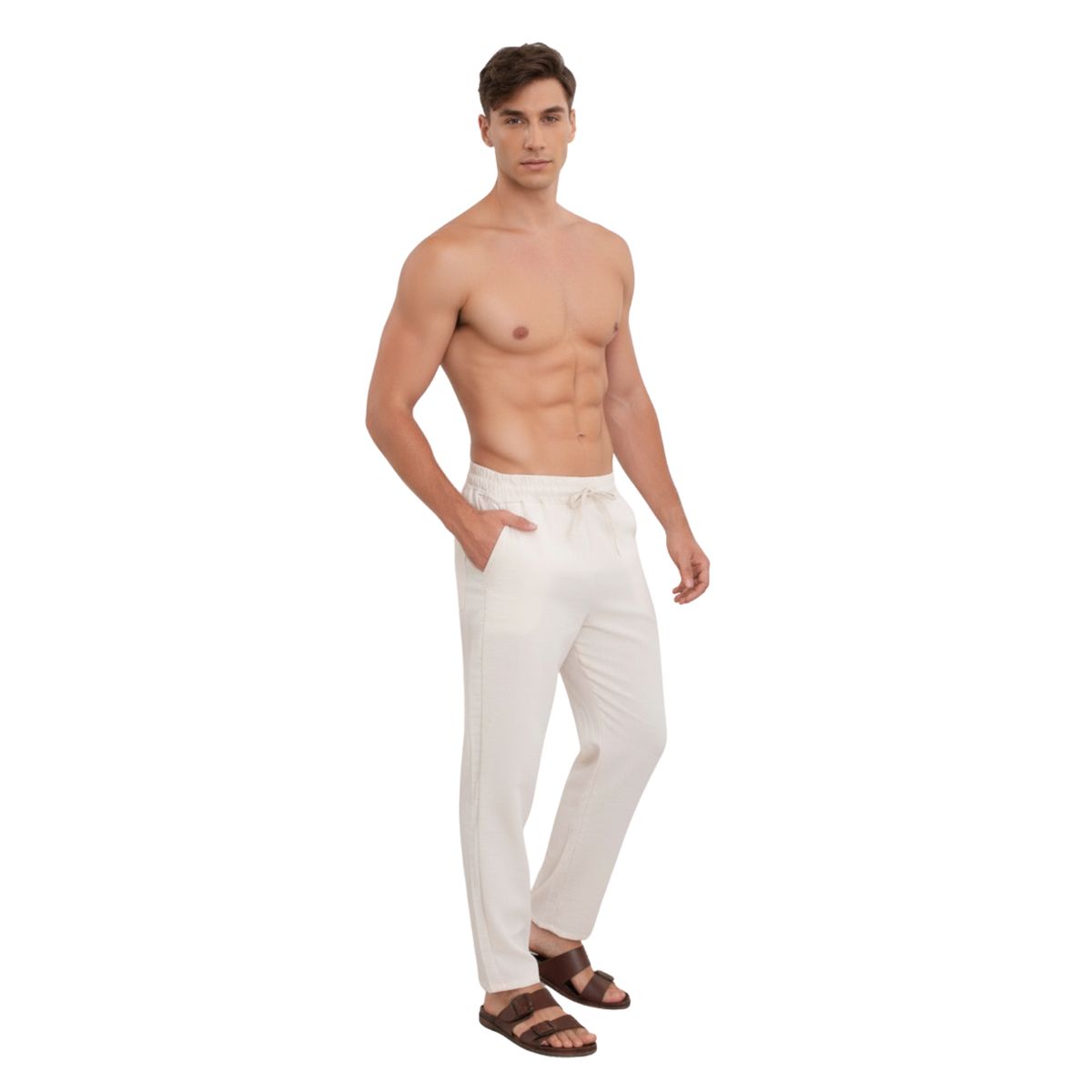 D'JOE - Pantalon Lino Hombre Verano Otawa