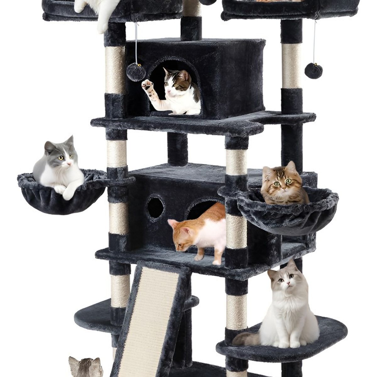 EVERSO - Rascador Torre Arbol Gatos Michis Juguete 172cm Extragrande