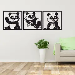 LOS REGALONES - Cuadro Decorativo Artesanal Ositos en Madera Mdf