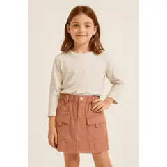 KIBOU - Falda Cargo Niña Con Bolsillos Moda Infantil 2025
