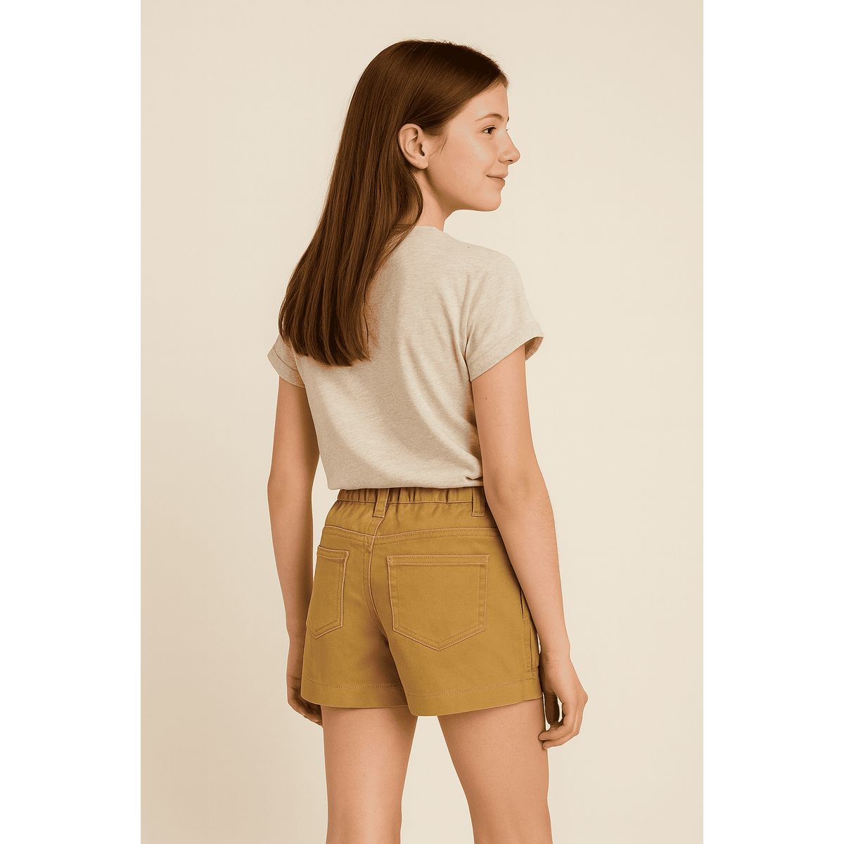 KIBOU - Short Cargo Niña Algodón Bolsillos Laterales