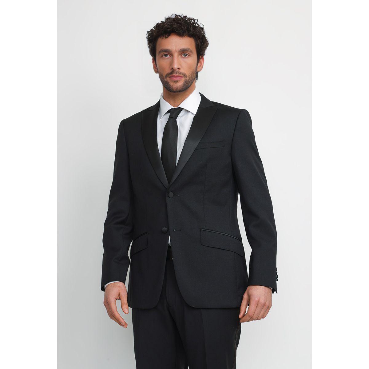 TRIAL - Chaqueta Hombre Formal Lana S100'S Smoking Negro