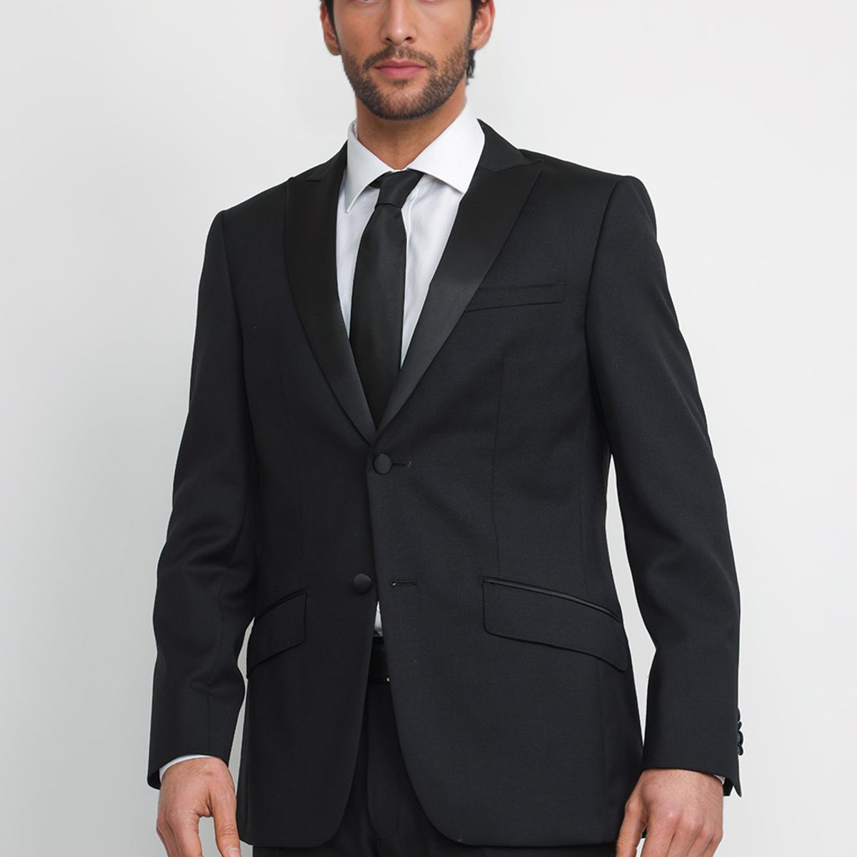 TRIAL - Chaqueta Hombre Formal Lana S100'S Smoking Negro